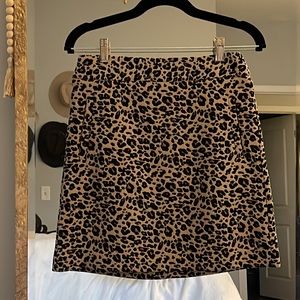 LOFT Leopard Jacquard Pocket Skirt
